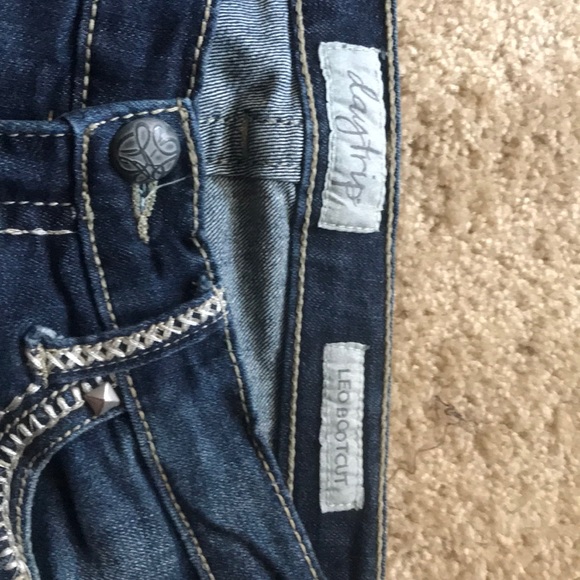 Dark wash bootcut jeans 37” inseam - Picture 5 of 6